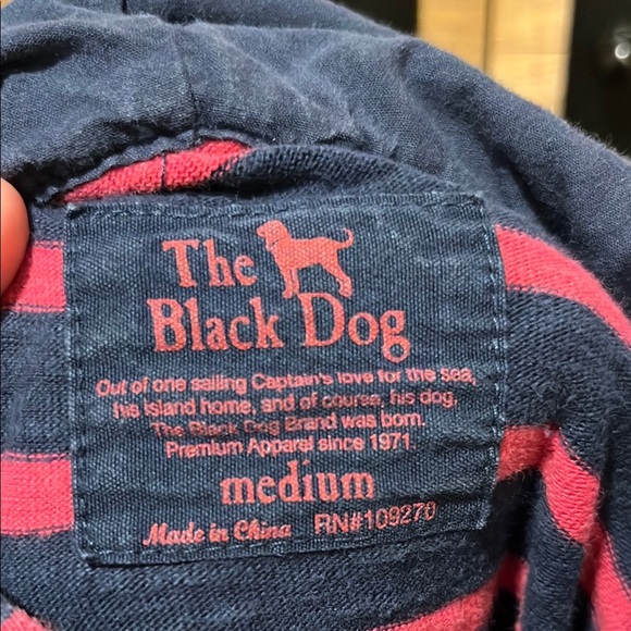 The Black Dog Navy and Pink Striped Hoodie - Picture 2 of 9